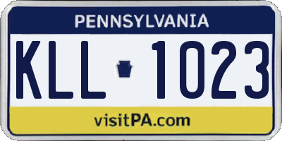 PA license plate KLL1023