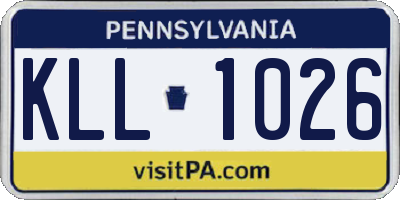 PA license plate KLL1026