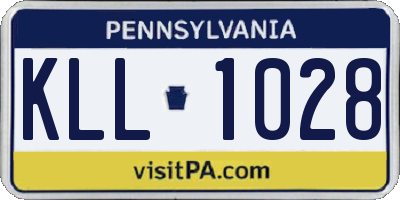 PA license plate KLL1028
