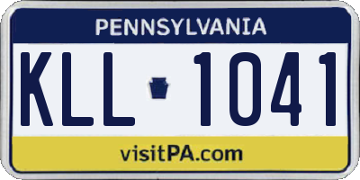 PA license plate KLL1041