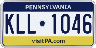 PA license plate KLL1046