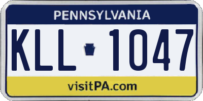 PA license plate KLL1047