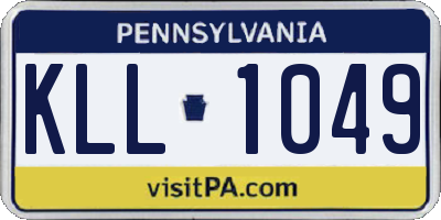 PA license plate KLL1049