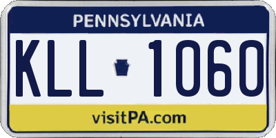 PA license plate KLL1060