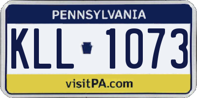 PA license plate KLL1073
