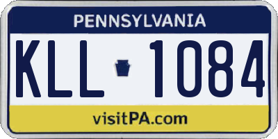 PA license plate KLL1084