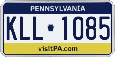 PA license plate KLL1085