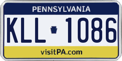 PA license plate KLL1086