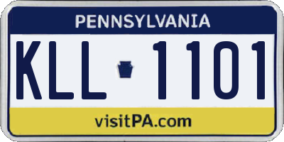 PA license plate KLL1101