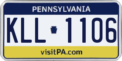 PA license plate KLL1106