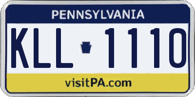 PA license plate KLL1110