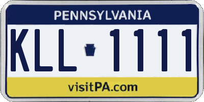 PA license plate KLL1111