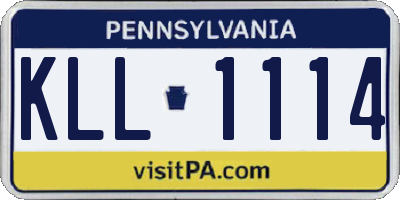 PA license plate KLL1114