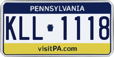 PA license plate KLL1118