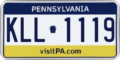 PA license plate KLL1119