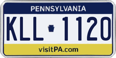 PA license plate KLL1120