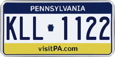 PA license plate KLL1122