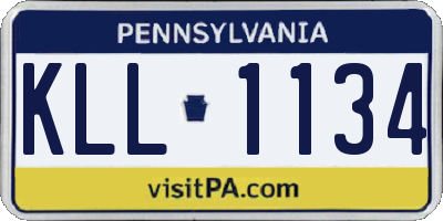 PA license plate KLL1134