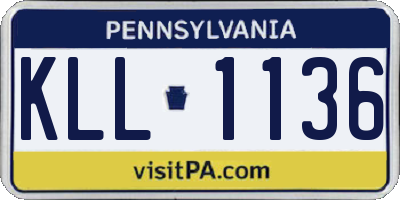 PA license plate KLL1136