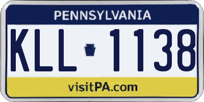 PA license plate KLL1138
