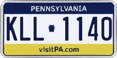PA license plate KLL1140