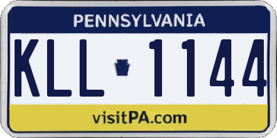 PA license plate KLL1144