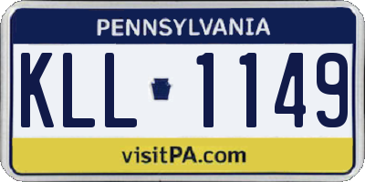 PA license plate KLL1149
