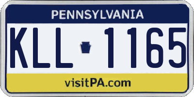 PA license plate KLL1165
