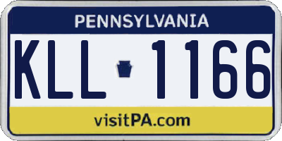 PA license plate KLL1166