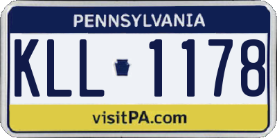 PA license plate KLL1178