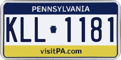 PA license plate KLL1181
