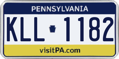 PA license plate KLL1182