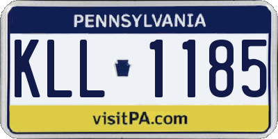 PA license plate KLL1185
