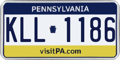 PA license plate KLL1186