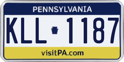 PA license plate KLL1187