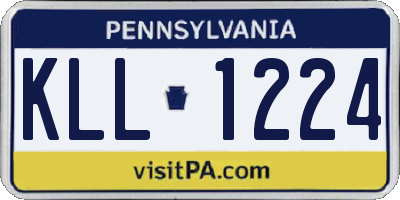 PA license plate KLL1224