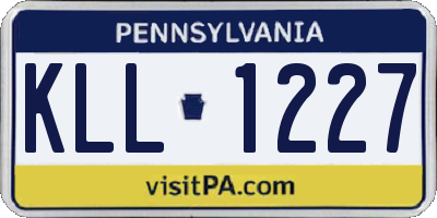 PA license plate KLL1227