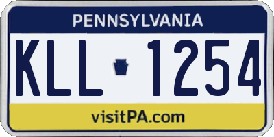 PA license plate KLL1254