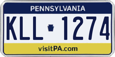 PA license plate KLL1274