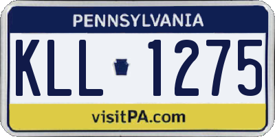 PA license plate KLL1275