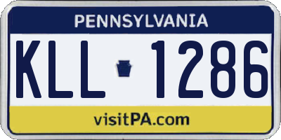 PA license plate KLL1286