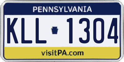 PA license plate KLL1304
