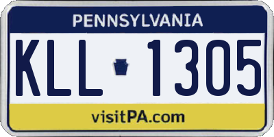 PA license plate KLL1305
