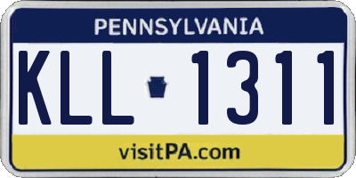 PA license plate KLL1311