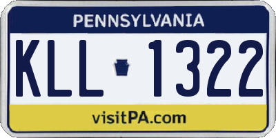 PA license plate KLL1322