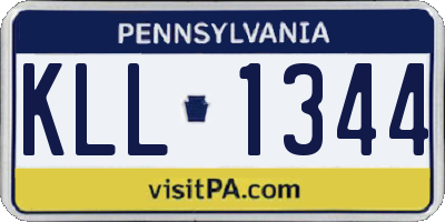 PA license plate KLL1344