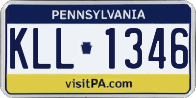 PA license plate KLL1346