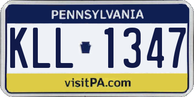 PA license plate KLL1347