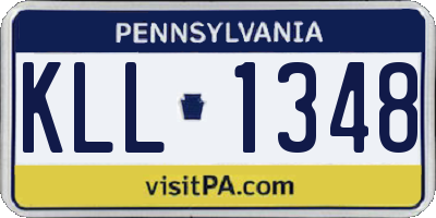 PA license plate KLL1348