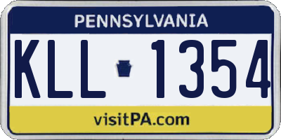 PA license plate KLL1354